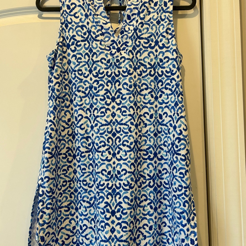 Tommy Bahama Blue and White Sleeveless Dress
